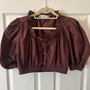 Sea New York Burgundy Crop Top